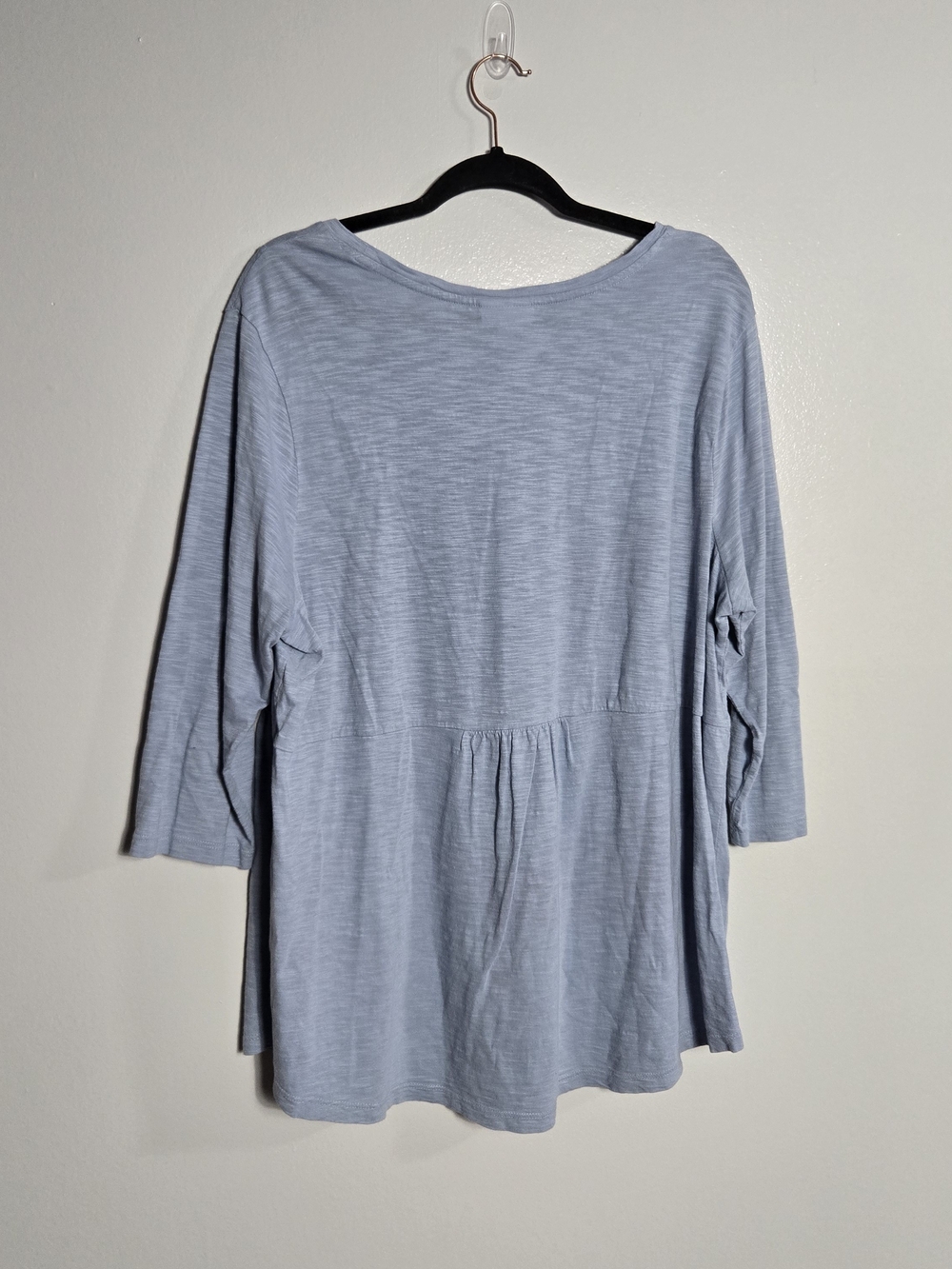J. Jill Weend Periwinkle Blue Cotton Modal Slub Knit 3/4 Sleeve Top Size 2X - Picture 4 of 6